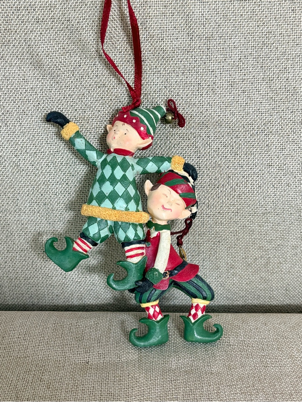 Debbie Mumm Christmas Elf Ornament Vintage Resin Hanging Decor